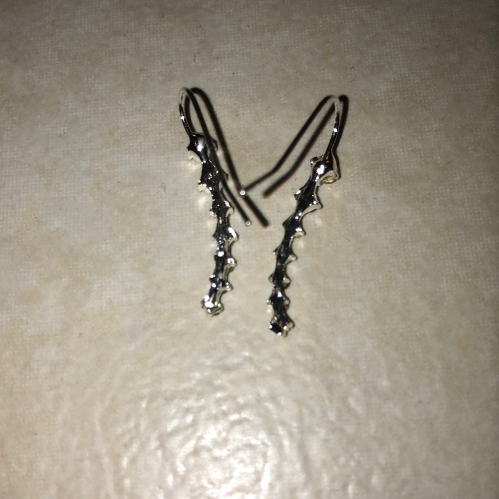Australian Crystal and Silver Climber Earrings - Picture 4 of 5
